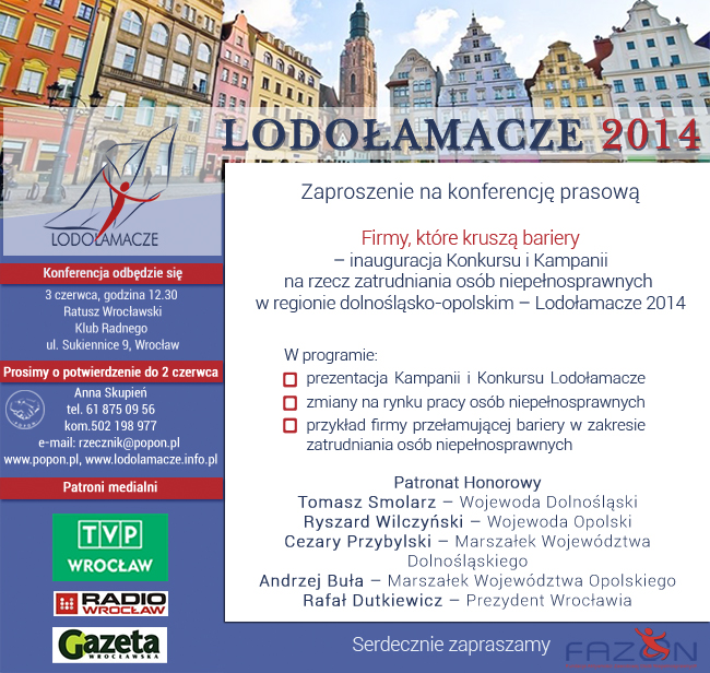 POPON 3 czerwca inauguracja Konkursu Lodołamacze 2014 w dolnośląsko-opolskim